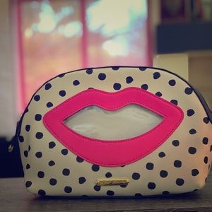 Betsy Johnson Lips makeup bag